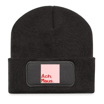 Ach Maus Kosename - Recycelte Patch Beanie - Dunkelgrau - Vorne