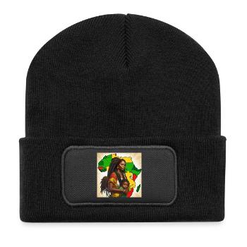Fille et femme africaines en alliance culturelle - Beanie recyclé à patch - noir - Devant