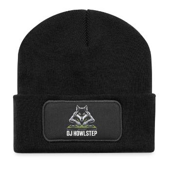DJ HOWLSTEP Wolf Mixer Club Rave - Recycled Patch Beanie - black - Front