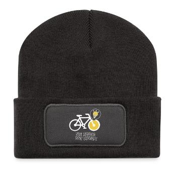 Cycling with creative light bulb design - Recycled Patch Beanie - dark grey - Front