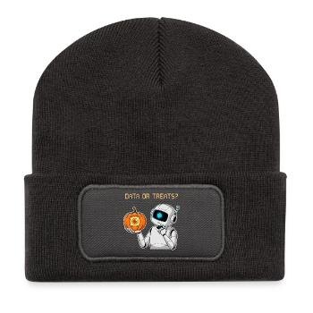 Data or Treats ? - Recycled Patch Beanie - dark grey - Front
