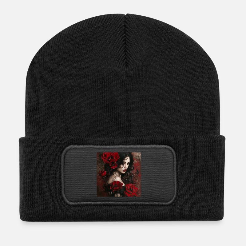 Poésie mystique de la rose - Beanie recyclé à patch - noir