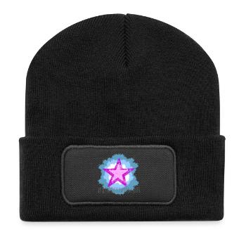 étoile rose brillante dans le style aquarelle - Beanie recyclé à patch - noir - Devant