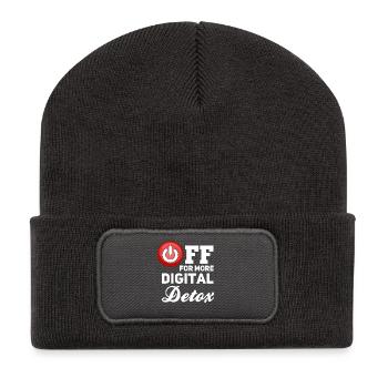 Digital Detox Off - Recycled Patch Beanie - dark grey - Front