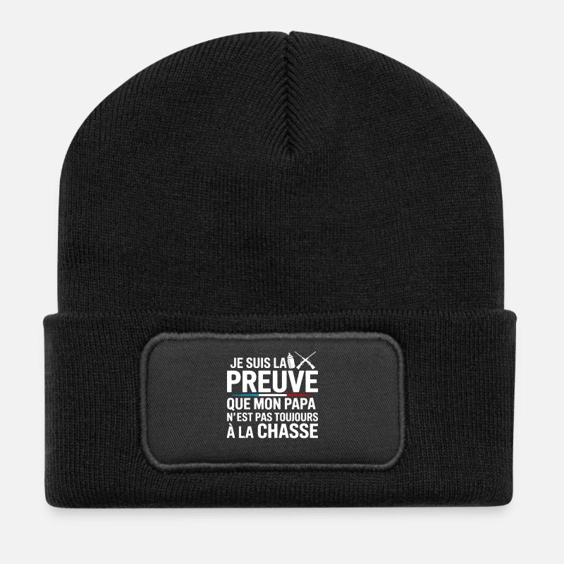 Citation humoristique bébé  - Beanie recyclé à patch - noir