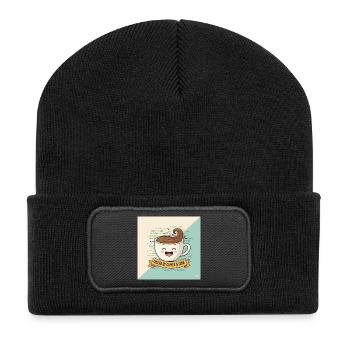 Tasse à café Happy et code - Beanie recyclé à patch - noir - Devant