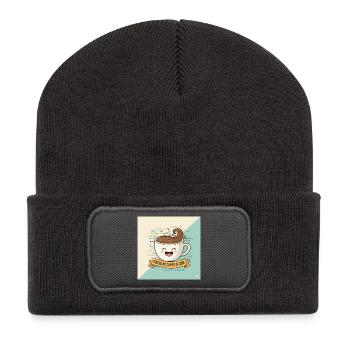 Happy Coffee Mug and Code - Recycled Patch Beanie - dark grey - Front