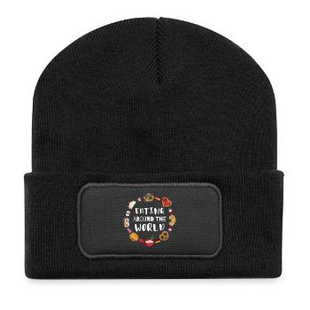 La nourriture dans le monde - Beanie recyclé à patch - noir - Devant