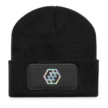 Abstract Colorful Hexagon Pattern - Recycled Patch Beanie - black - Front