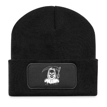 Grim Reaper Skull Design - Recycled Patch Beanie - black - Front