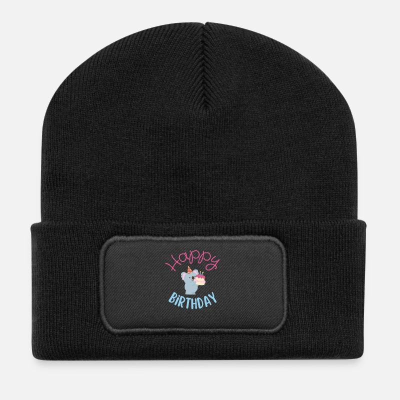 Happy birthday - Recycled Patch Beanie - black