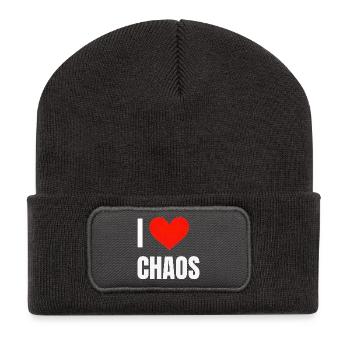 I ❤️ Chaos - Recycled Patch Beanie - dark grey - Front
