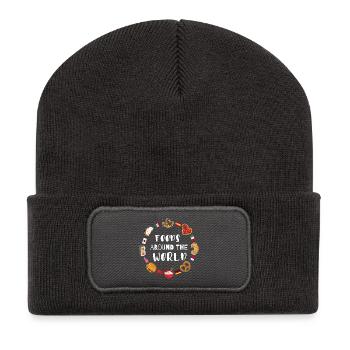 Essen aus aller Welt  - Recycelte Patch Beanie - Dunkelgrau - Vorne