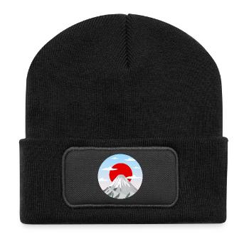 Mount Fuji Art Graphic - Recycled Patch Beanie - black - Front