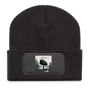 Gestärktes Gleichgewicht Natur Erfolg Motivierend - Recycelte Patch Beanie - Dunkelgrau - Vorne