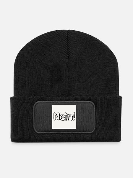 Playful No lettering for creative designs - Recycled Patch Beanie - black