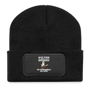 Sylt Seagulls Grey:Design by Dekoinsel Sylt - Recycled Patch Beanie - black - Front