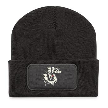 Das GymFather Bold Poster-Design - Recycelte Patch Beanie - Dunkelgrau - Vorne