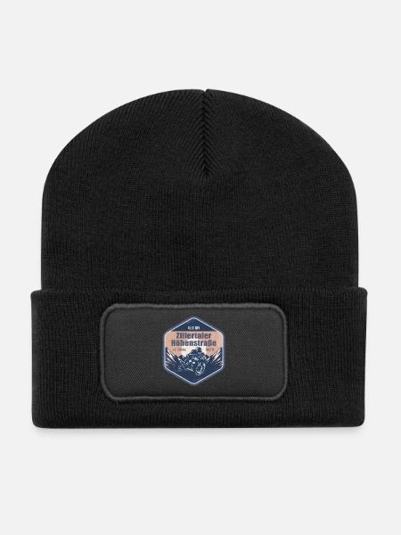 Zillertaler Höhenstraße Österreich Tirol Motorrad R - Recycelte Patch Beanie - Schwarz