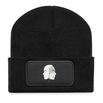Ein Geist, der in der Natur verwurzelt ist - Recycelte Patch Beanie - Schwarz - Vorne