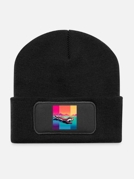 Otter - Recycelte Patch Beanie - Schwarz