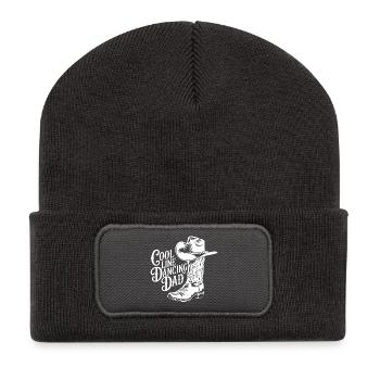 Linedance Papa tanzt Line Dance - Recycelte Patch Beanie - Dunkelgrau - Vorne
