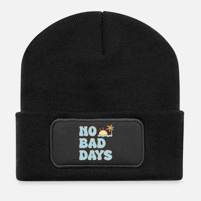 No Bad Days – a summer positive vibe - Recycled Patch Beanie - black