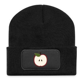 Apple Half Illustration - Recycled Patch Beanie - black - Front