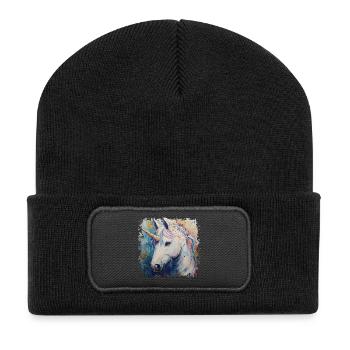 Colorful Unicorn Artwork - Recycled Patch Beanie - black - Front