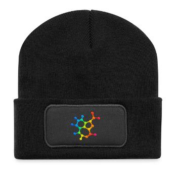 Trippy acid has visual effect - Recycled Patch Beanie - black - Front