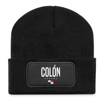 Colón Panama Panamanian - Recycled Patch Beanie - black - Front