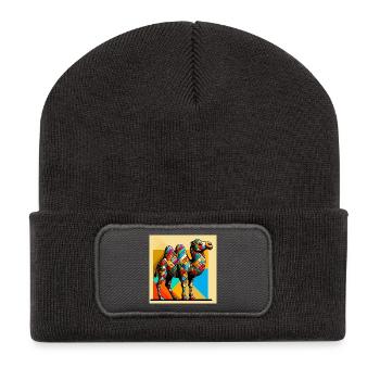 Kamel - Recycelte Patch Beanie - Dunkelgrau - Vorne