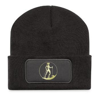 Silhouette de marche nordique - Beanie recyclé à patch - charbon - Devant
