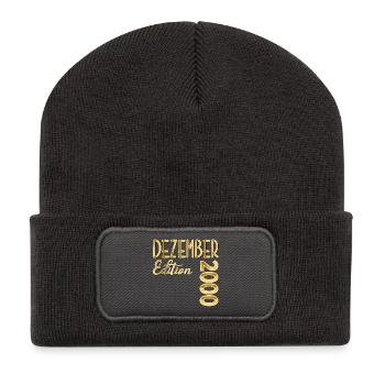 26. GEBURTSTAG 2000 DEZEMBER - Recycelte Patch Beanie - Dunkelgrau - Vorne