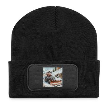 Schneepflug - Recycelte Patch Beanie - Schwarz - Vorne