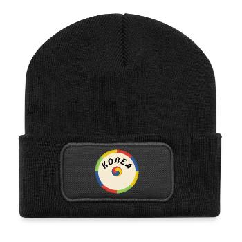 Korea Design – Tradition et culture en cercle - Beanie recyclé à patch - noir - Devant