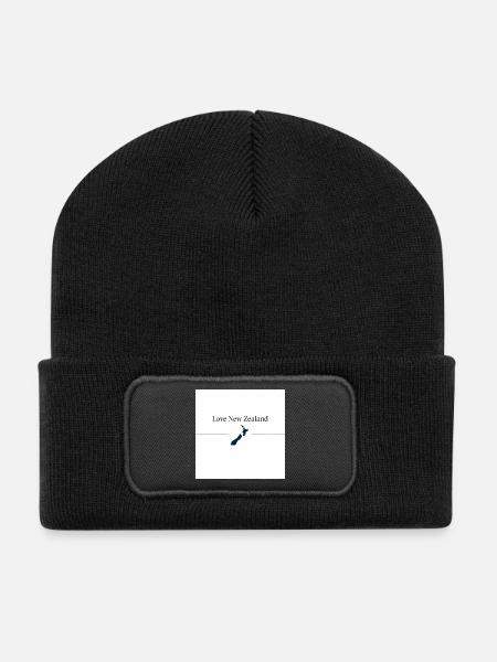 Love New Zealand Silhouette - Recycled Patch Beanie - black