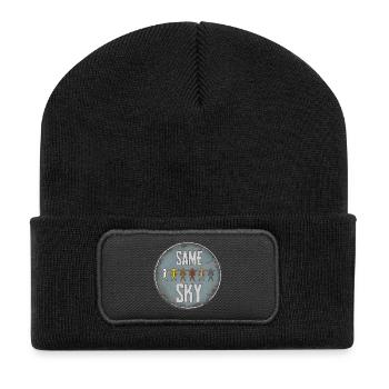 Same Sky Vielfalt in Farben Kreis - Recycelte Patch Beanie - Schwarz - Vorne