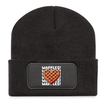 Pop Art Waffle Heart - Recycled Patch Beanie - dark grey - Front