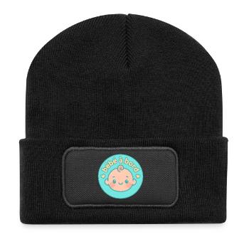 Bébé à bord pastel - Beanie recyclé à patch - noir - Devant