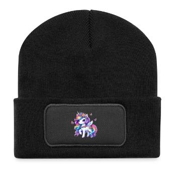 Rainbow Blossom Unicorn Wings - Recycled Patch Beanie - black - Front