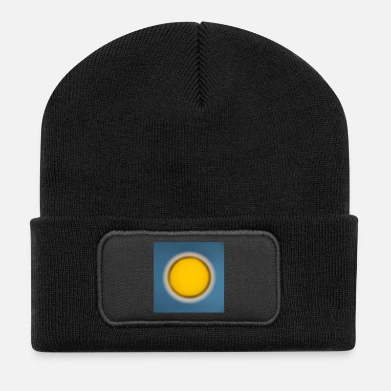 Sun_001 - Beanie recyclé à patch - noir