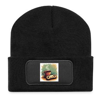 Caffeine & Campaigns - Recycelte Patch Beanie - Schwarz - Vorne