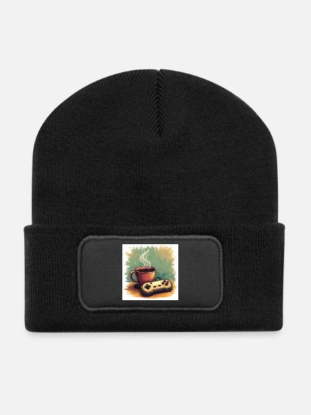 Caffeine & Campaigns - Recycelte Patch Beanie - Schwarz