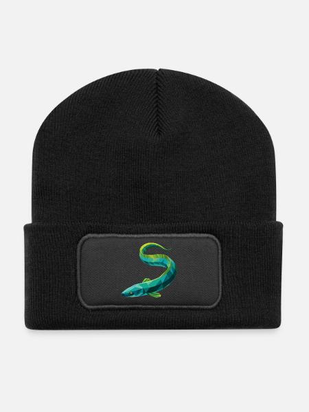 Aal - Cooles Low Poly Logo - Recycelte Patch Beanie - Schwarz