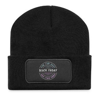 Virée shopping du Cyber Monday - Beanie recyclé à patch - noir - Devant
