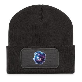 Cosmic Vortex Galaxy - Recycled Patch Beanie - dark grey - Front