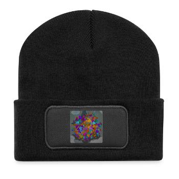 Geometric Triangle Circle - Recycled Patch Beanie - black - Front