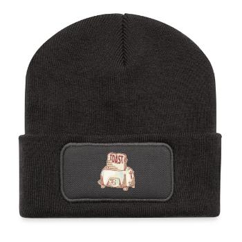 Vintage Toaster Motif Breakfast - Recycled Patch Beanie - dark grey - Front