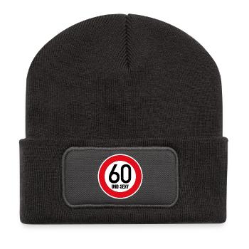 60th Birthday Sexy Shield Tempo 60 and Sexy 60 - Recycled Patch Beanie - dark grey - Front
